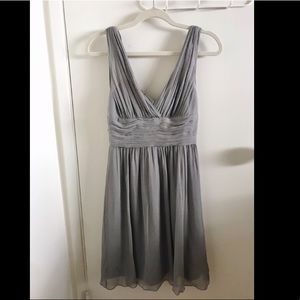 JCREW gray vneck chiffon silk dress sz 00
